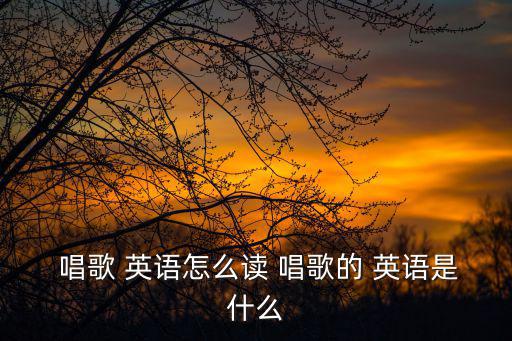 唱歌英語怎么說,聽聽歌曲了解下來聽聽這首歌