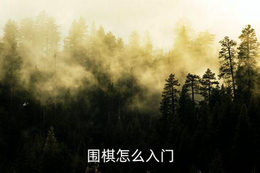 如何下圍棋，圍棋怎么入門