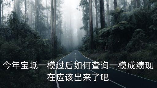 今年寶坻一模過后如何查詢一模成績現在應該出來了吧