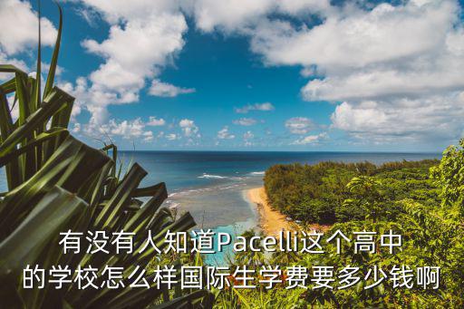 有沒有人知道Pacelli這個高中的學校怎么樣國際生學費要多少錢啊