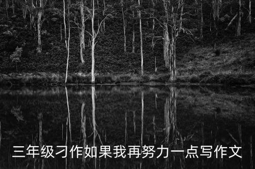 三年級刁作如果我再努力一點寫作文