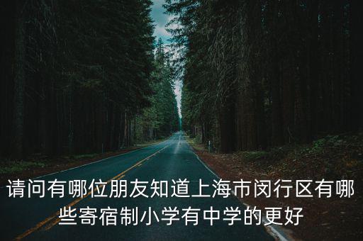 請問有哪位朋友知道上海市閔行區有哪些寄宿制小學有中學的更好