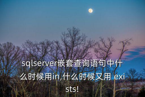 sqlserver嵌套查詢語句中什么時候用in,什么時候又用 exists!