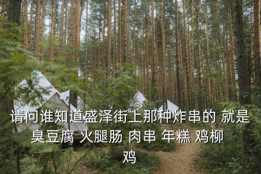 請問誰知道盛澤街上那種炸串的 就是臭豆腐 火腿腸 肉串 年糕 雞柳 雞