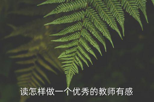 讀怎樣做一個優秀的教師有感