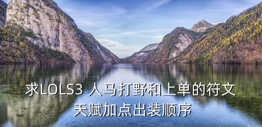 求LOLS3 人馬打野和上單的符文 天賦加點出裝順序