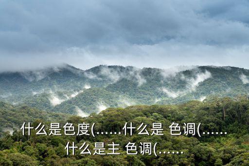 什么是色度(……什么是 色調(……什么是主 色調(……