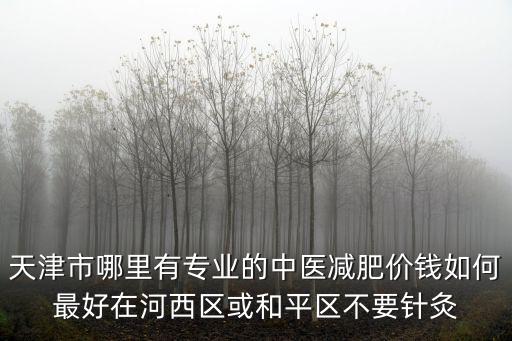 天津市哪里有專業的中醫減肥價錢如何最好在河西區或和平區不要針灸