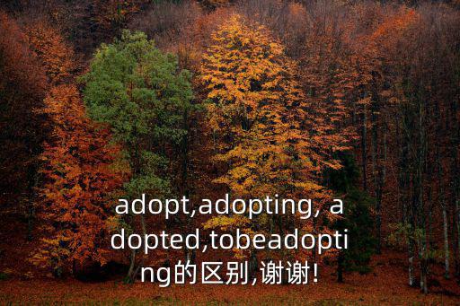 adopt,adopting, adopted,tobeadopting的區別,謝謝!
