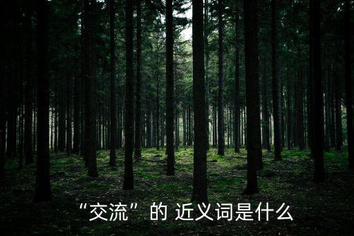 “交流”的 近義詞是什么