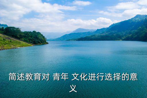 簡述教育對 青年 文化進行選擇的意義