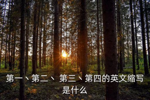 第一丶第二丶 第三丶第四的英文縮寫是什么