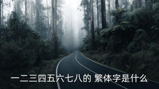 一二三四五六七八的 繁體字是什么