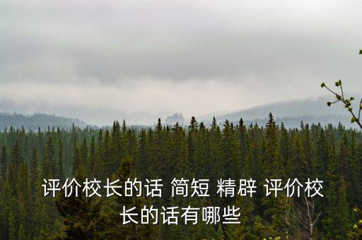  評(píng)價(jià)校長(zhǎng)的話 簡(jiǎn)短 精辟 評(píng)價(jià)校長(zhǎng)的話有哪些