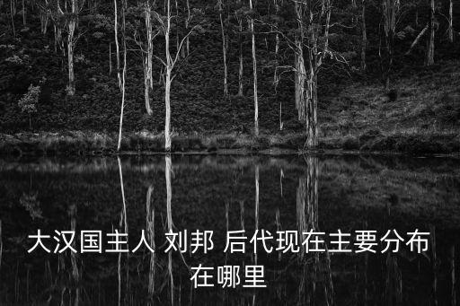 大漢國主人 劉邦 后代現在主要分布在哪里