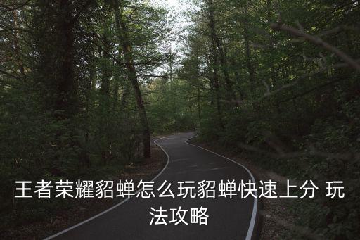 王者榮耀貂蟬怎么玩貂蟬快速上分 玩法攻略