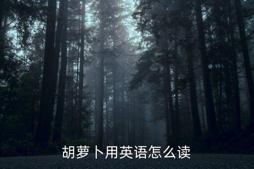 胡蘿卜的英文，胡蘿卜英語怎么讀