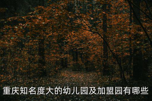 重慶知名度大的幼兒園及加盟園有哪些