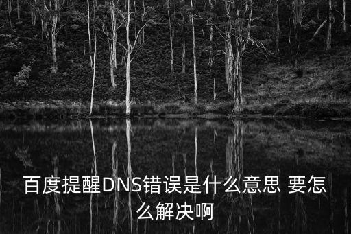 百度dns，百度工具欄提示DNS錯誤是什么意思怎樣解決