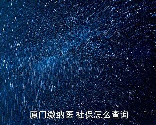  廈門繳納醫(yī) 社保怎么查詢