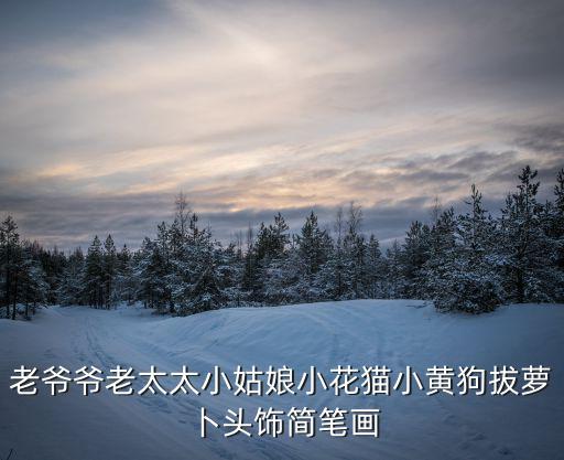 老爺爺老太太小姑娘小花貓小黃狗拔蘿卜頭飾簡筆畫
