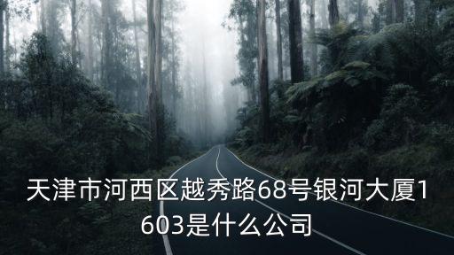 天津市河西區(qū)越秀路68號銀河大廈1603是什么公司