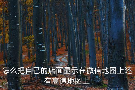 怎么把自己的店面顯示在微信地圖上還有高德地圖上