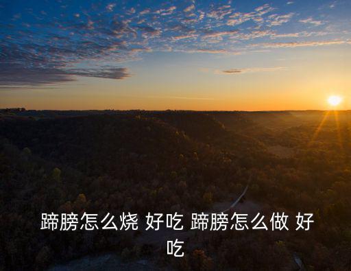  蹄膀怎么燒 好吃 蹄膀怎么做 好吃