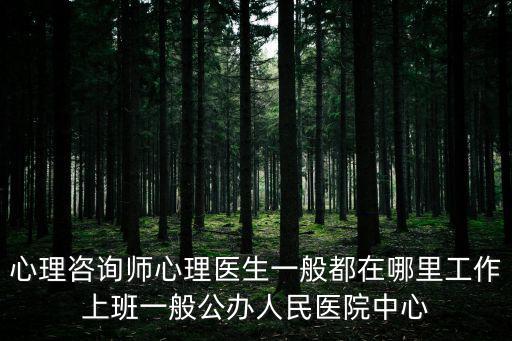 心理咨詢師心理醫生一般都在哪里工作上班一般公辦人民醫院中心