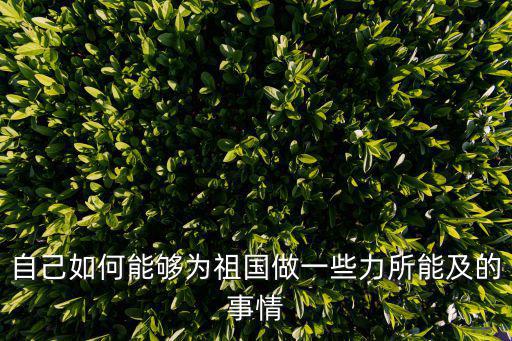 自己如何能夠為祖國做一些力所能及的事情