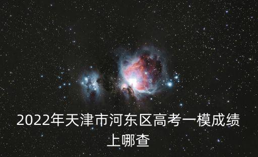 2022年天津市河東區(qū)高考一模成績上哪查