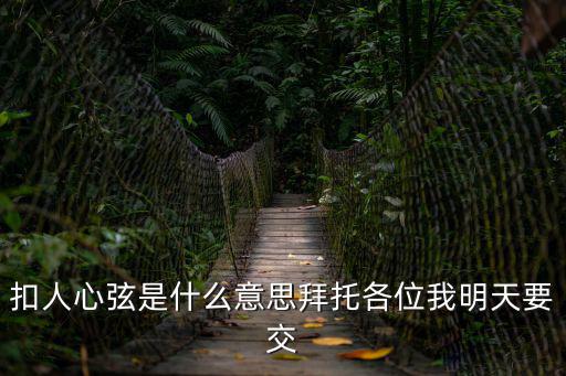扣人心弦是什么意思拜托各位我明天要交