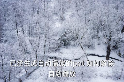 已經生成自動播放的ppt 如何解除自動播放