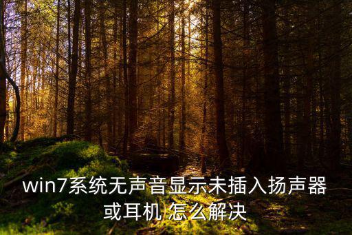 未插入揚聲器，急電腦顯示未插入揚聲器