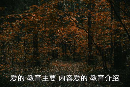 愛的 教育主要 內容愛的 教育介紹