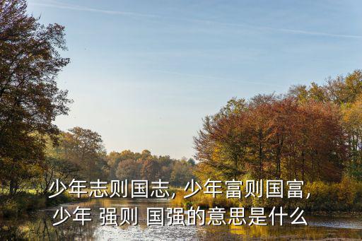 少年志則國志, 少年富則國富, 少年 強則 國強的意思是什么