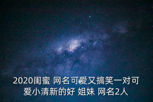 2020閨蜜 網(wǎng)名可愛又搞笑一對(duì)可愛小清新的好 姐妹 網(wǎng)名2人