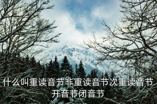 什么叫重讀音節非重讀音節次重讀音節開音節閉音節