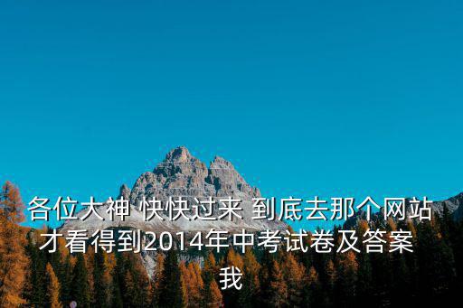 各位大神 快快過(guò)來(lái) 到底去那個(gè)網(wǎng)站才看得到2014年中考試卷及答案 我