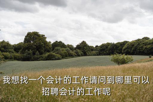 我想找一個(gè)會(huì)計(jì)的工作請(qǐng)問到哪里可以招聘會(huì)計(jì)的工作呢