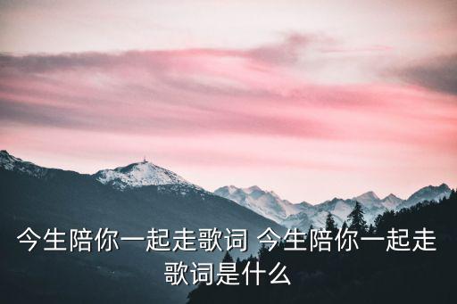 今生陪你一起走歌詞 今生陪你一起走歌詞是什么