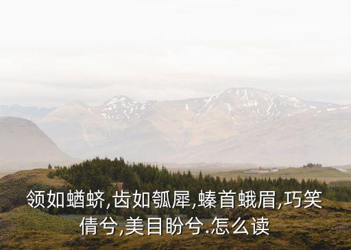 領如蝤蠐,齒如瓠犀,螓首蛾眉,巧笑倩兮,美目盼兮.怎么讀