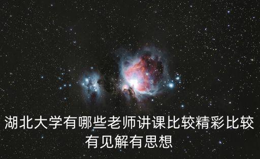 天津市劉然老師，湖北大學有哪些老師講課比較精彩比較有見解有思想