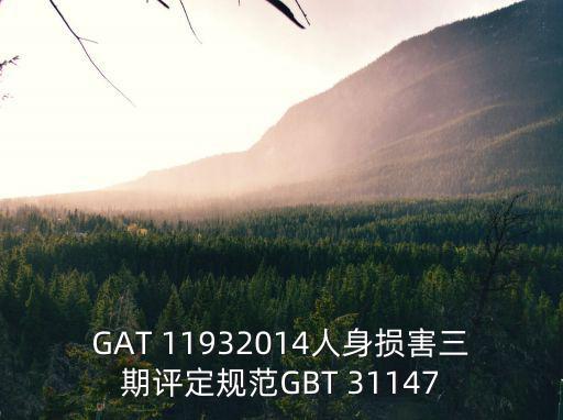 GAT 11932014人身損害三期評定規范GBT 31147