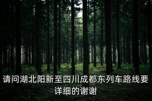 陽新到四川成都市的順風車，請問湖北陽新至四川成都東列車路線要詳細的謝謝