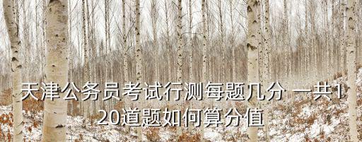 天津公務員考試行測每題幾分 一共120道題如何算分值