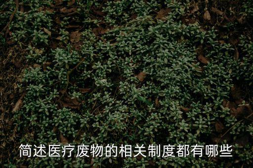 醫療廢物管理制度，簡述醫療廢物的相關制度都有哪些
