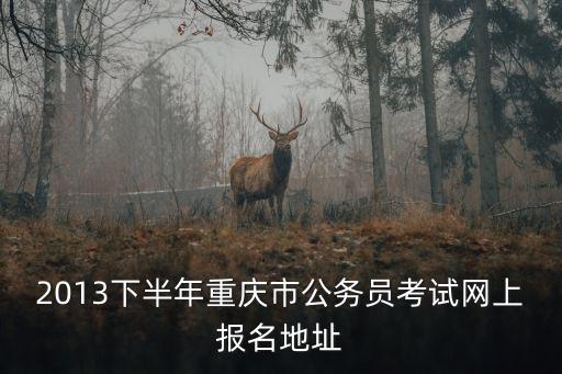 2013下半年重慶市公務員考試網上報名地址