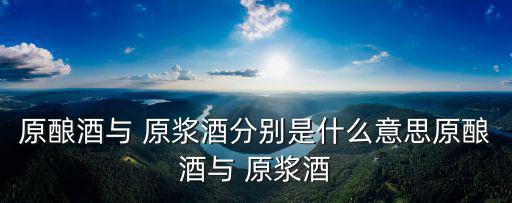 原釀酒與 原漿酒分別是什么意思原釀酒與 原漿酒