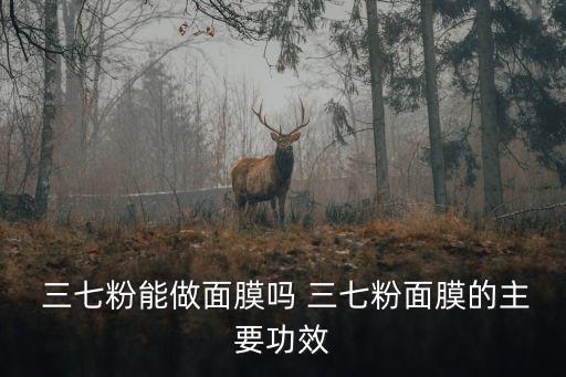  三七粉能做面膜嗎 三七粉面膜的主要功效